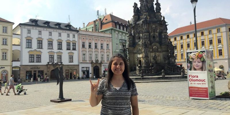 Banda on the streets of Olomouc in eastern Czech Republic, historical capital city of Moravia.